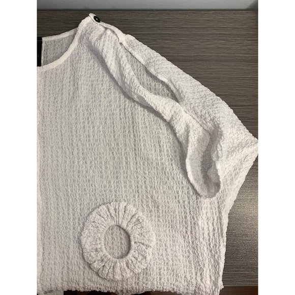 Vintage 2 piece Women's White Summer Cozy Pants And Blouse Large by IC by Connie - Picture 3 of 10